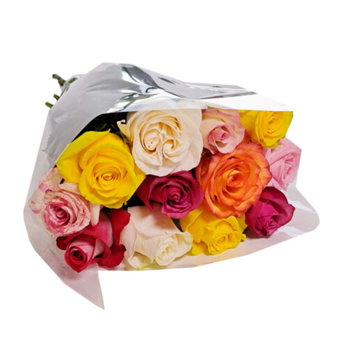 Flower Bouquet Assorted Roses 1 Dozen