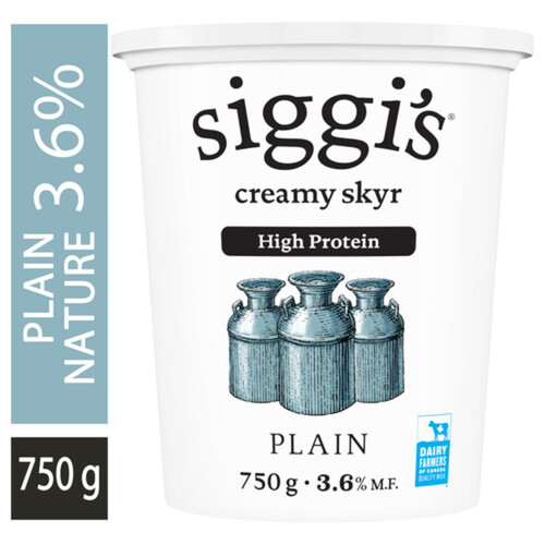 Siggi's 3.6% Yogurt Creamy Skyr Plain 750 g