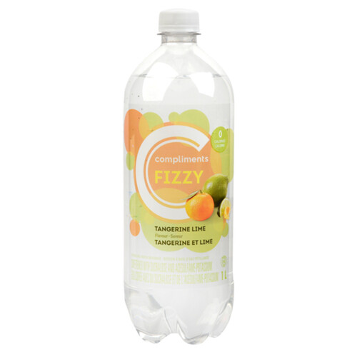 Compliments Sparkling Water Fizzy Tangerine Lime 1 L (bottle)