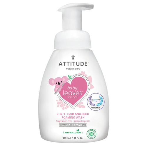 Attitude Baby Leaves 2-in-1 Foaming Wash Fragrance Free 295 ml