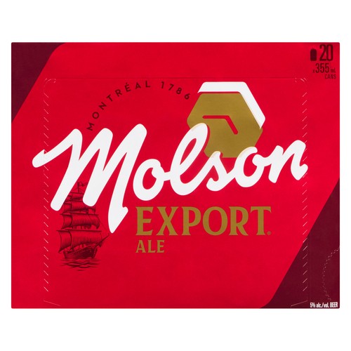 Molson Export Beer 5% Alcohol 20 x 355 ml (cans)