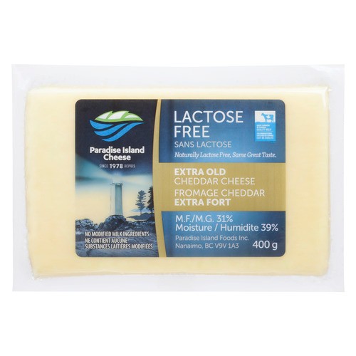Paradise Island Lactose-Free Cheese Extra Old Cheddar 400 g