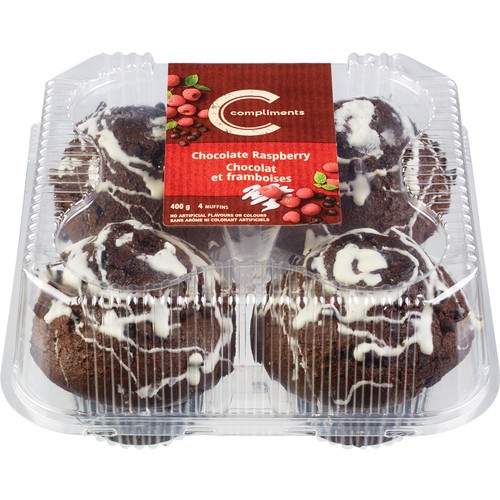 Compliments Muffins Chocolate Raspberry 4 x 100 g