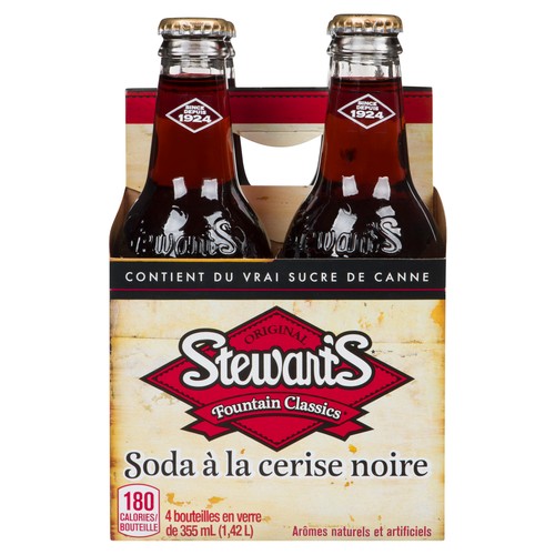 Stewart's Soda Black Cherry 4 x 355 ml (bottles)