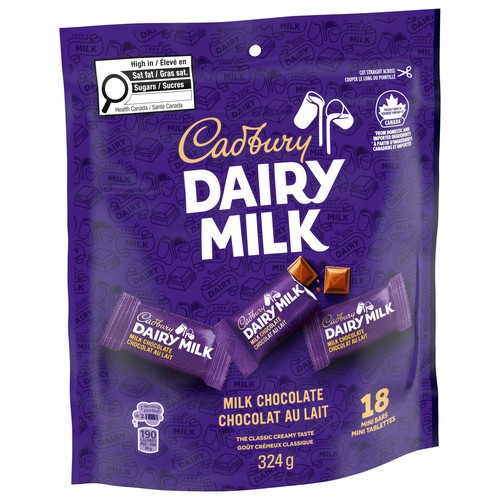 Cadbury Dairy Milk Milk Chocolate Bars Bag Of 18 x 18 g 324 g