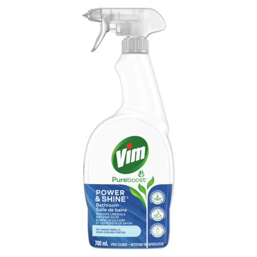 Vim Power & Shine Bathroom Spray Cleaner Removes Limescale And Soap Scum 700 ml