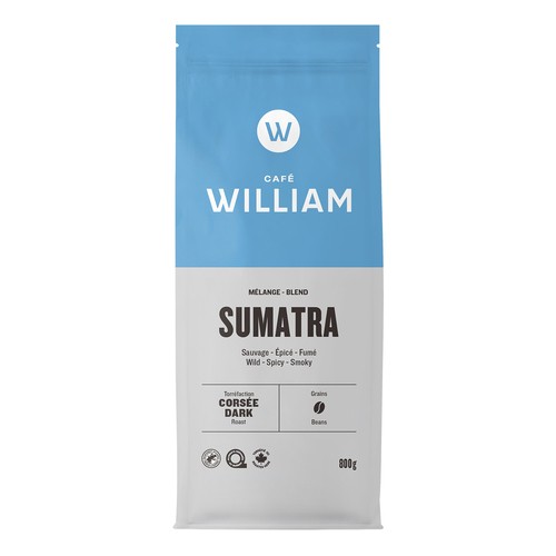 Café William Whole Bean Coffee Sumatra Blend Dark Roast 800 g