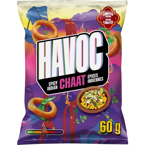 Havoc Corn Snacks Spicy Indian Chaat Flavoured 60 g