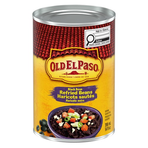 Old El Paso Canned Black Beans Refried 398 ml