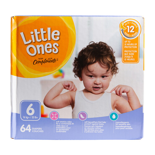 Compliments Little Ones Diapers Size 6 64 Count