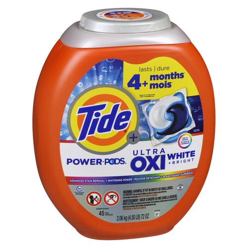 Tide Laundry Detergent Pods Oxi White 45 Count