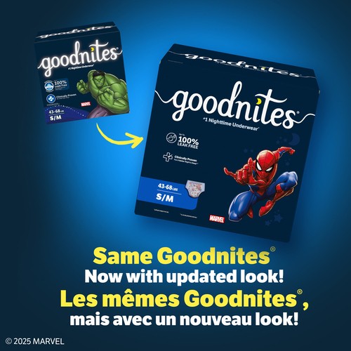Goodnites Boys Nighttime Underwear Size S/M (43-68 lbs) 44 Count