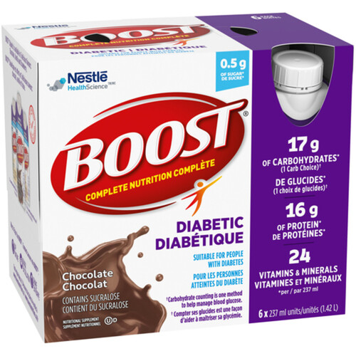 Boost Diabetic Drink Chocolate 6 x 237 ml