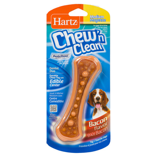 Hartz Medium Dog Toy Chew 'n Clean  Bacon Flavour 1 EA
