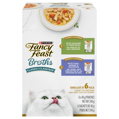 Fancy Feast Broths Wet Cat Food Classic Collection Variety Pack 6 x 40 g