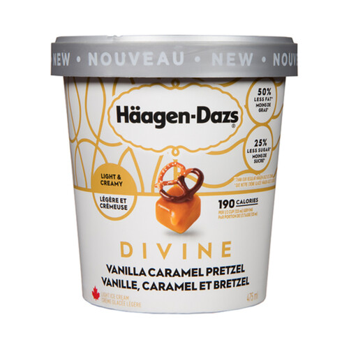 Häagen-Dazs Divine Ice Cream Vanilla Caramel Pretzel 475 ml