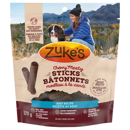 Zuke's Chewy Meaty Sticks Dog Treats Beef Recipe 170 g