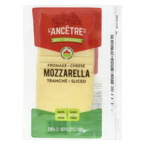 L'Ancetre Organic Sliced Cheese Mozzarella 180 g