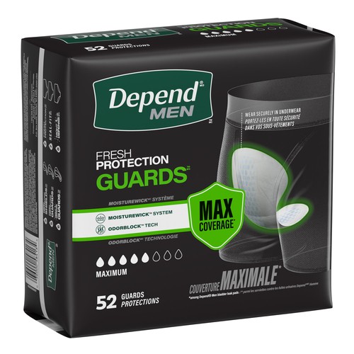 Depend Guards for Men Maximum Absorbency 52 Count