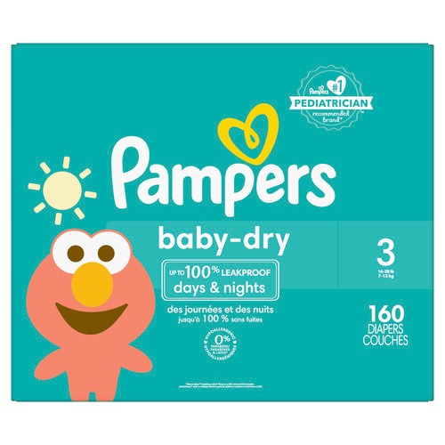 Pampers Baby Dry Diapers Size 3 160 Count 