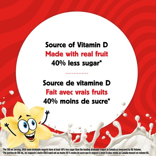 Iogo Nano Lactose-Free Drinkable Yogurt Vanilla 6 x 93 ml
