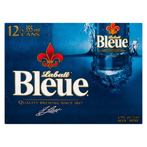 Labatt Blue Beer 5% Alcohol 12 x 355 ml (cans)