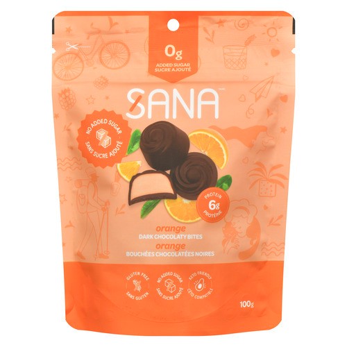 Sana Dark Chocolaty Bites Orange 100 g