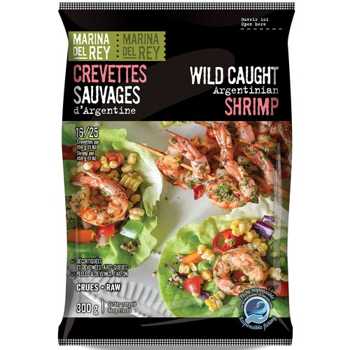 Marina Del Rey Foods Frozen Wild Shrimp Argentinian 16/25 Count 300 g