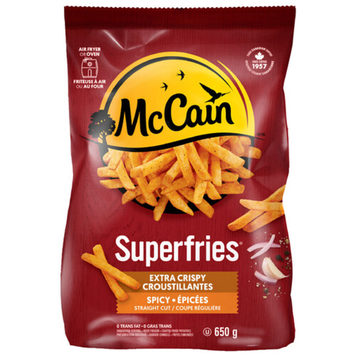 McCain Superfries Fries Spicy Straight Cut Extra Crispy 650 g