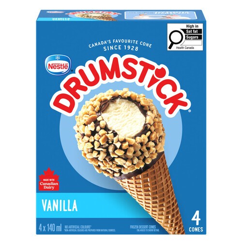 Nestlé Drumstick Frozen Dessert Cones Vanilla 4 x 140 ml