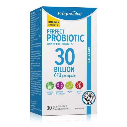 Progressive Vegan Probiotic Perfect 30 Billion CFU Vegetable Capsules 30 Count