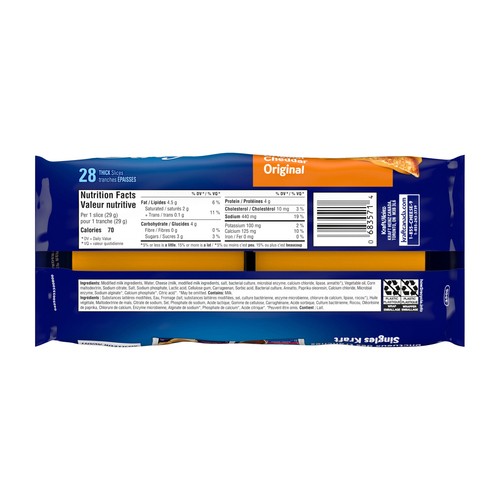 Kraft Sliced Process Cheese Original 28 Thick Slices 825 g