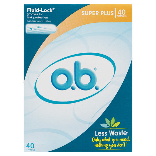 O.B. Fluid Lock Tampons Super Plus 40 Count