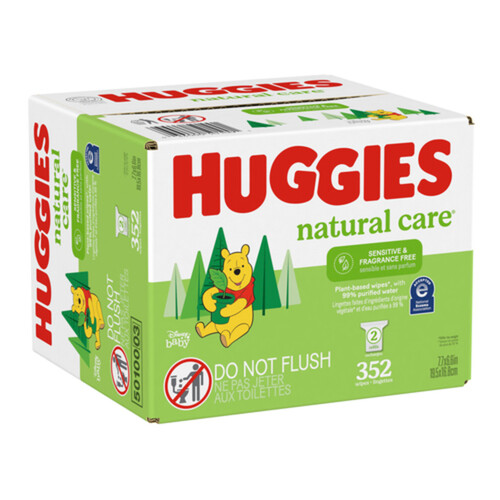 Huggies Natural Care Baby Wipes Fragrance Free 352 Count