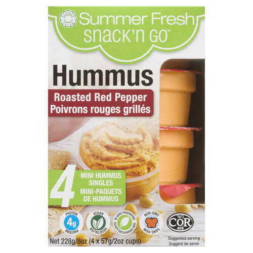 Summer Fresh Vegan Hummus Roasted Red Pepper Mini 228 g