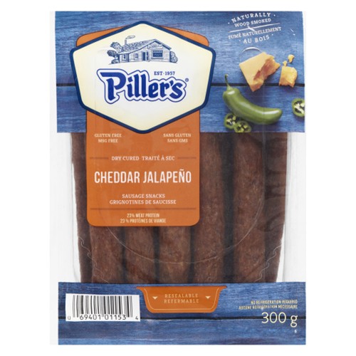 Piller's Sausage Snacks Cheddar Jalapeno 300 g