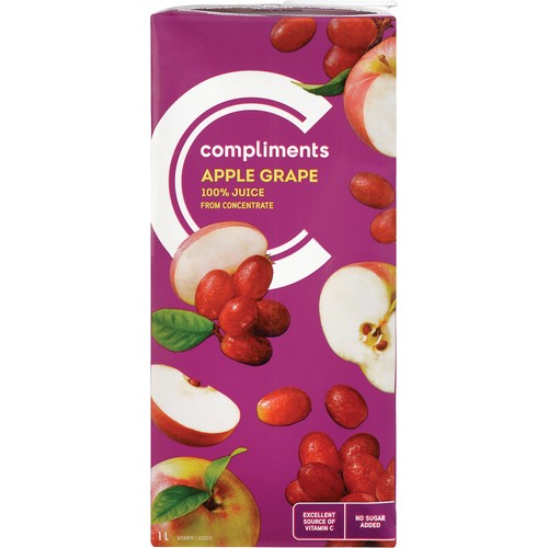 Compliments Juice Apple Grape 8 x 200 ml