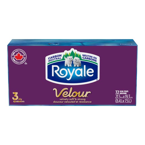 Royale Velour Facial Tissue 1 Flat Box x 72 Sheets