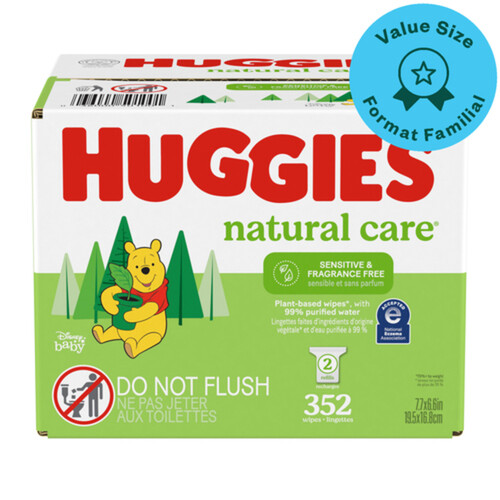 Huggies Natural Care Baby Wipes Fragrance Free 352 Count