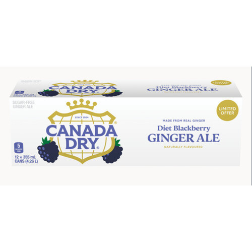 Canada Dry Diet Blackberry Ginger Ale 12 x 355 ml (cans)