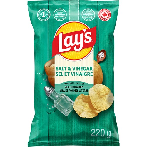 Lay's Potato Chips Salt & Vinegar Flavoured 220 g