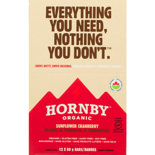 Hornby Organic Energy Bar Sunflower Cranberry 80 g