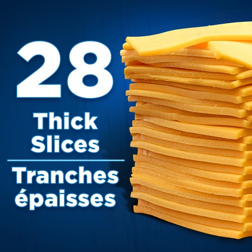Kraft Sliced Process Cheese Extra Cheddar 28 Thick Slices 785 g