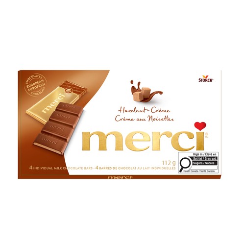 Merci Milk Chocolate Bars Hazelnut Creme 112 g