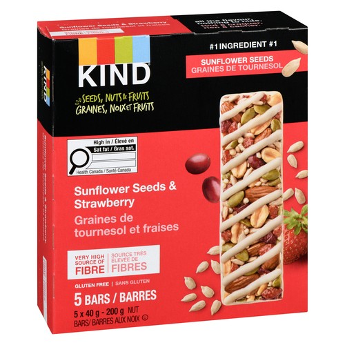 Kind Gluten-Free Nut Bars Sunflower Seeds & Strawberry 5 x 40 g
