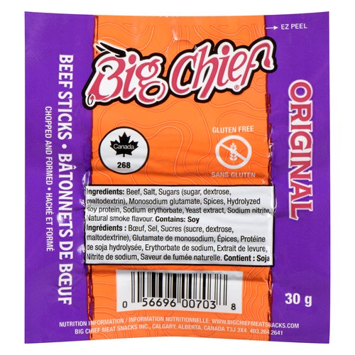 Big Chief Gluten-Free Beef Stick Original 30 g