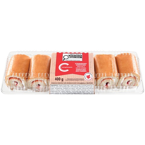 Compliments Swiss Rolls Strawberry Shortcake 400 g (frozen)