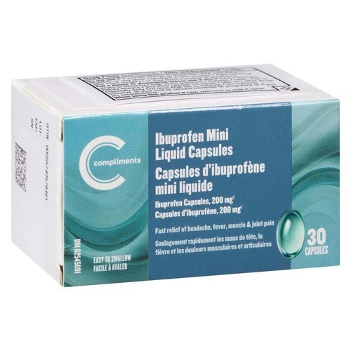 Compliments Ibuprofen Mini Liquid Capsules 30 Count