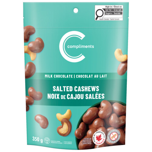 Compliments Milk Chocolate Covered Salted Cashews 350 g