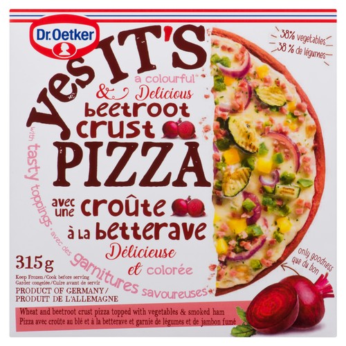Dr. Oetker Frozen Beetroot Crust Pizza Vegetables & Smoked Ham 315 g 
